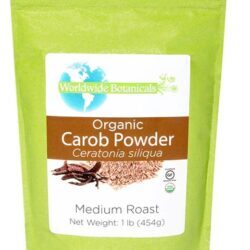 Alfarroba Orgânica WorldWide Botanicals Torra Média - 454g | Superalimento Natural