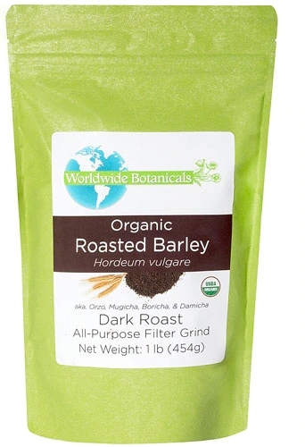 Café de Cevada Orgânica Torrada WorldWide Botanicals - Moagem Filtrada Dark Roast - 454g