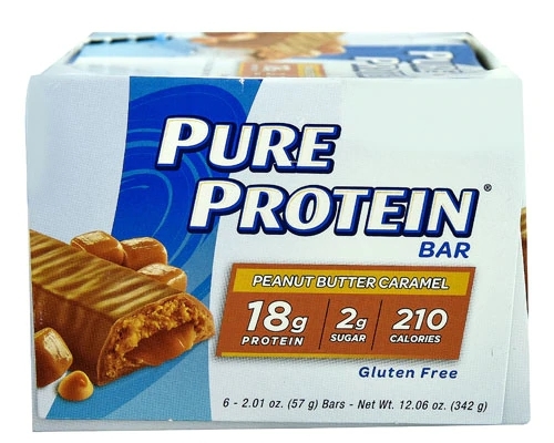 Worldwide Sports Nutrition Pure Protein® Barra Manteiga de Amendoim e Caramelo - 6 Barras (Aprox. 45g cada)
