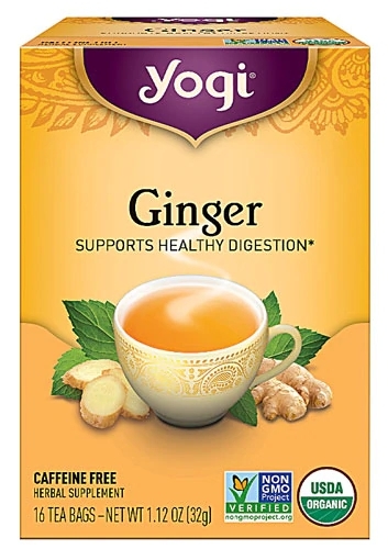 Chá Orgânico Yogi de Gengibre Sem Cafeína - 16 Sachês (28g)