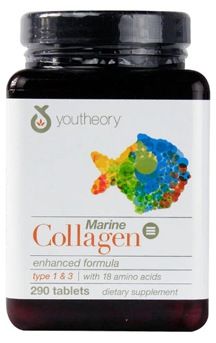 Youtheory Marine Collagen 2500mg - 290 Comprimidos: Pele Jovem e Articulações Saudáveis