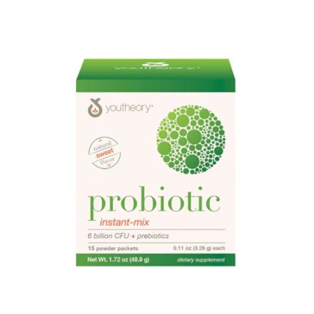 Youtheory Probiotic Instant Mix Powder -- 15 Packets