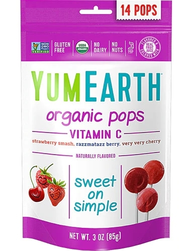 Yum Earth Pirulitos Orgânicos de Vitamina C Sabores Sortidos - 85g