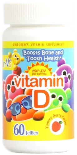 Yum V's Gomas de Vitamina D Sabor Frutas Vermelhas - 60 Unidades Mastigáveis