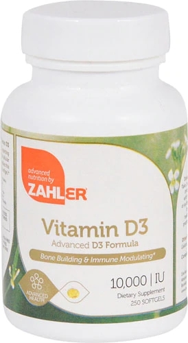 Zahler Vitamina D3 10000 UI - 250 Cápsulas Gelatinosas | Fortaleça Seus Ossos e Imunidade
