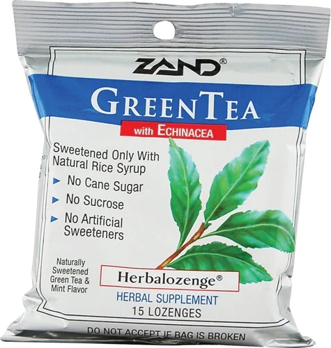 Zand Herbalozenge Chá Verde e Hortelã Suave - 15 Pastilhas Refrescantes
