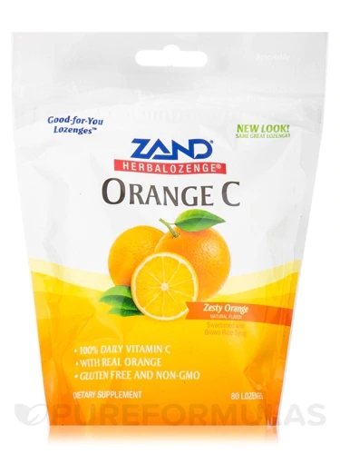 Zand Herbalozenge Laranja C Zesty Orange - 80 Pastilhas Refrescantes