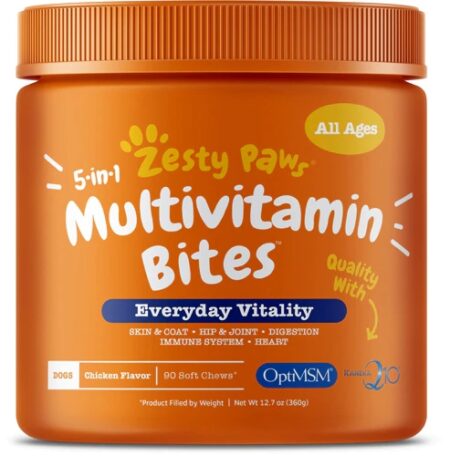 Zesty Paw 5 In 1 Multivitamin Bites Chicken -- 90 Soft Chews