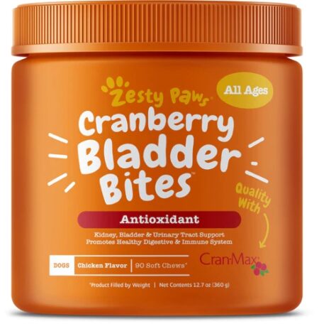 Zesty Paw Cranberry Blader Bites Dog Supplement Chicken -- 90 Soft Chews