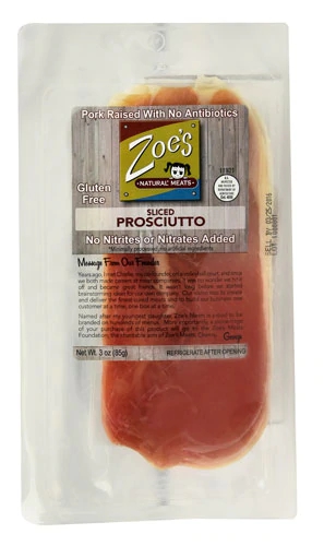 Zoe's Meats Presunto Cru Fatiado Natural - 85g (3 oz) Premium