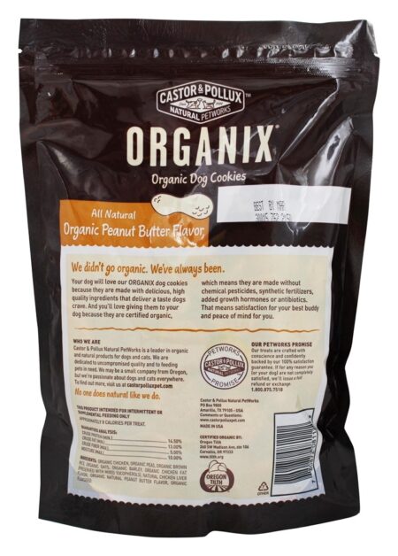 Organix Biscoitos Orgânicos para Cachorro Sabor a Manteiga de Amendoim - 12 oz. Castor & Pollux - Image 2