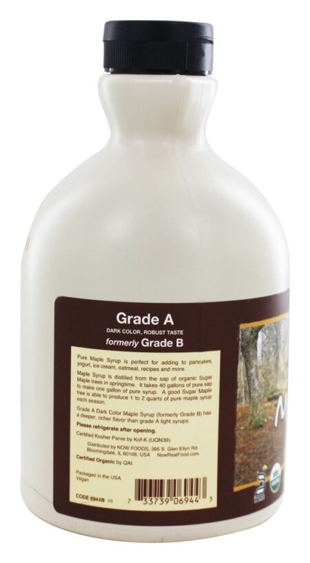 Saudável Alimentos Bordo Xarope Grau Um Certificado Orgânico Pure - 32 fl. oz. NOW Foods - Image 3