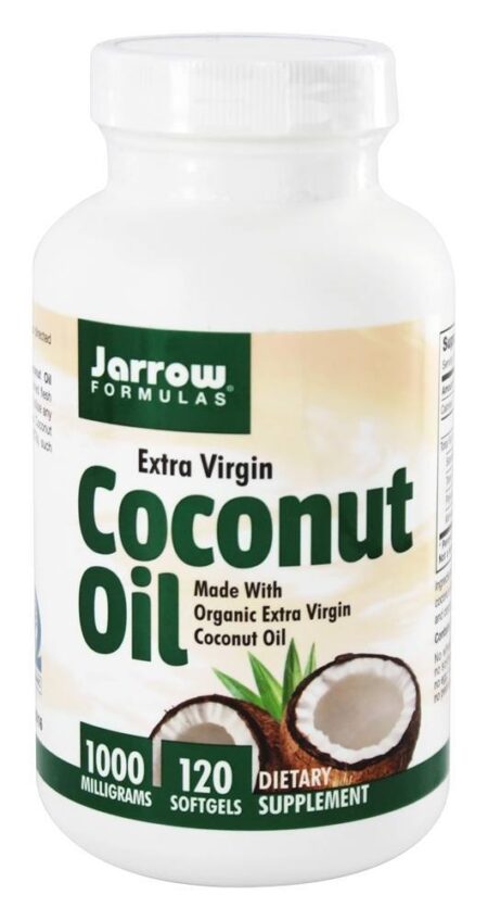 Óleo de coco 100 % de Virgem Extra Orgânica Certificada 1000 mg. - 120 Softgels Jarrow Formulas