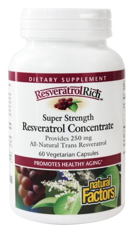 Resveratrolrich Reservatrol Concentrar Super Força 250 mg. - Cápsulas vegetarianas 60 Natural Factors