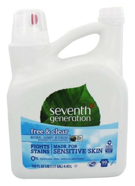 Natural 2x Concentrado Líquido Lavanderia Detergente Natural 99 Cargas Livre & Limpar - 150 fl. oz. Seventh Generation