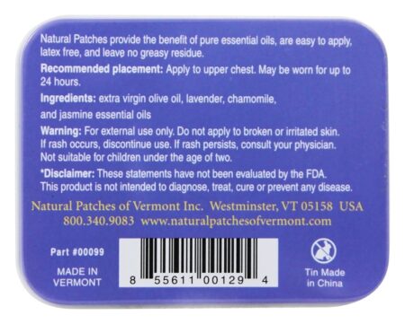 Fórmula de sono relaxante óleo essencial remendos corpo lavanda - 10 Patch (s) Anteriormente Naturopatch Natural Patches of Vermont - Image 2