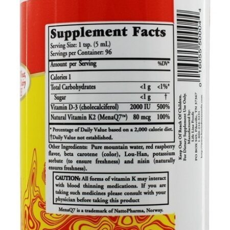 Vitamina D3 Líquida com Elevada Potência K2 2000 IU - 16 fl. oz. Buried Treasure Products - Imagem 2