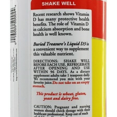 Vitamina D3 Líquida com Elevada Potência K2 2000 IU - 16 fl. oz. Buried Treasure Products - Imagem 3