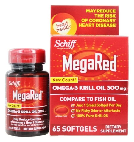 Mega Vermelho Omega - 3 Óleo de Krill 300 mg. - 60 Softgels Schiff