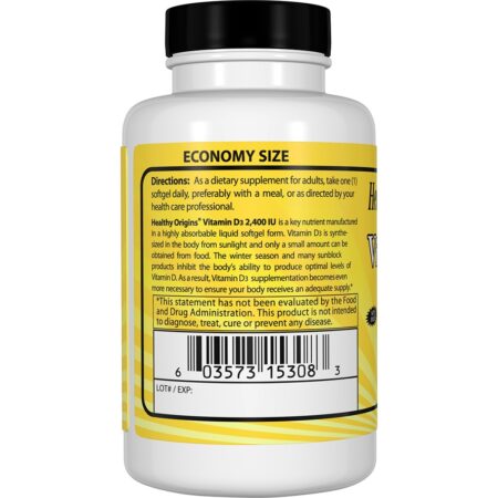 Vitamina D3 2400 UI - 360 Softgels Healthy Origins - Image 3