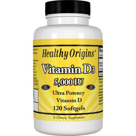 Vitamina D3 5000 UI - 120 Softgels Healthy Origins