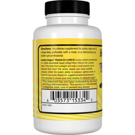 Vitamina D3 5000 UI - 120 Softgels Healthy Origins - Image 3