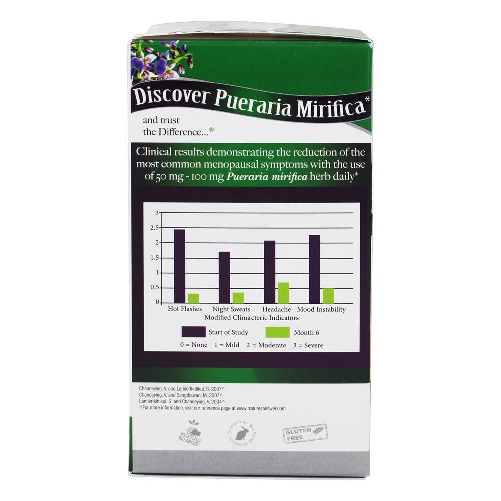 Pueraria Mirifica Suporte Contra Sintomas da Menopausa - Cápsulas vegetarianas 60 Nature's Answer - Imagem 4