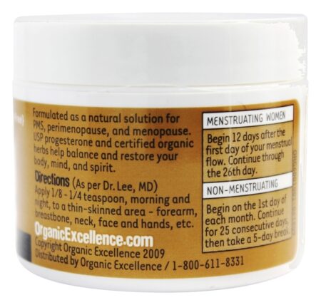 Balance Terapia Bio-Idênica Creme De Progesterona Sem Fragrância - 2 oz. Organic Excellence - Image 2