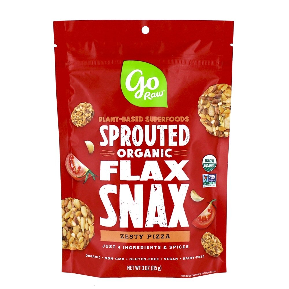 Sprouted Orgânico Flax Snax Zesty Pizza - 3 oz. Go Raw