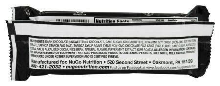 Escuro Chocolate Bar Hortelã Chocolate Lasca - 1.76 oz. NuGo Nutrition - Image 3