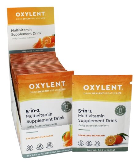 5-em-1 suplemento multivitamínico bebida mandarim espumante - 30 Pacotes (s) Oxylent