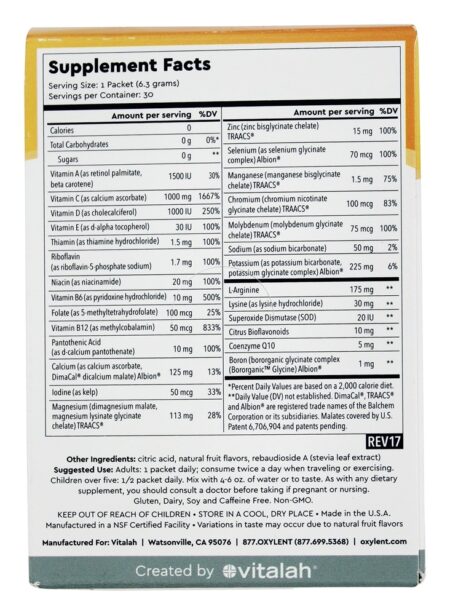 5-em-1 suplemento multivitamínico bebida mandarim espumante - 30 Pacotes (s) Oxylent - Image 2