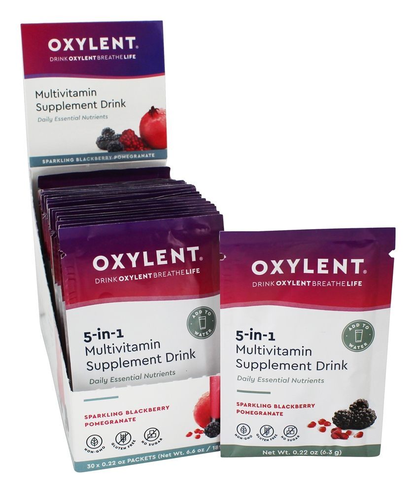 5-em-1 Bebida Multivitamínica Sabor Amora & Romã - 30 Pacotes (s) Oxylent