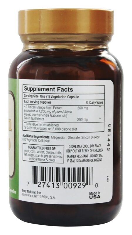 Africano Manga Final Irvingia Gambonensi Extrair 500 mg. - Cápsulas vegetarianas 60 Only Natural - Image 2