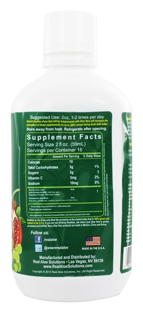 Super Suco Orgânico de Real Aloe Vera - 32 fl. oz. Real Aloe - Imagem 2
