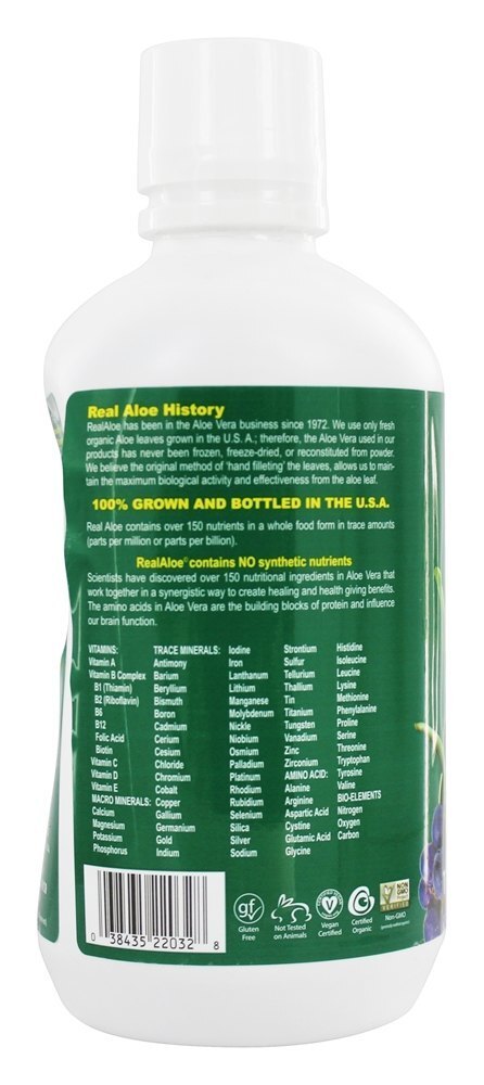 Super Suco Orgânico de Real Aloe Vera - 32 fl. oz. Real Aloe - Imagem 3