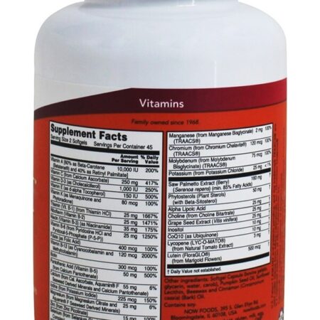 ADAM Multivitamínico Para Homens - 90 Softgels NOW Foods - Imagem 2