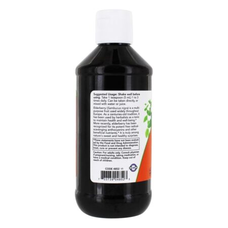 Sabugueiro Líquido 500 mg. - 8 fl. oz. NOW Foods - Imagem 3