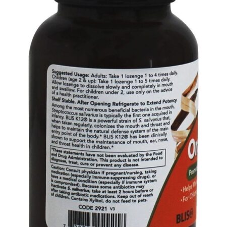OralBiotic promove bactérias orais saudáveis - 60 Pastilhas NOW Foods - Imagem 3