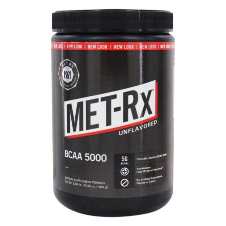 BCAA 5000 Pó De Aminoácidos De Cadeia Ramificada Sem Aromatizantes - 0.66 lbs. MET-Rx