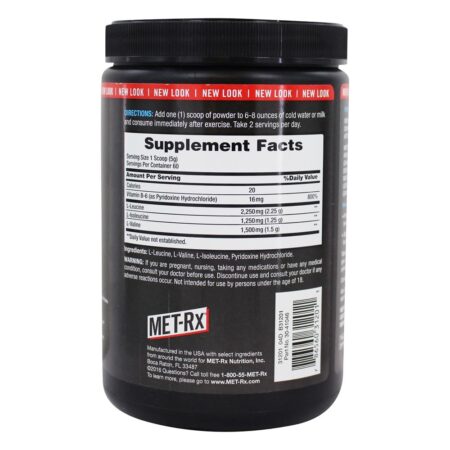 BCAA 5000 Pó De Aminoácidos De Cadeia Ramificada Sem Aromatizantes - 0.66 lbs. MET-Rx - Image 2