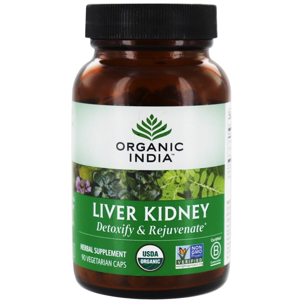 Cuidados com os rins do fígado desintoxicar e rejuvenescer - Cápsulas vegetarianas 90 Organic India
