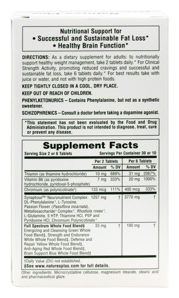 Terapêutica Avançada SynaptaLean RX-Fat Loss - 60 Tablets Natures Plus