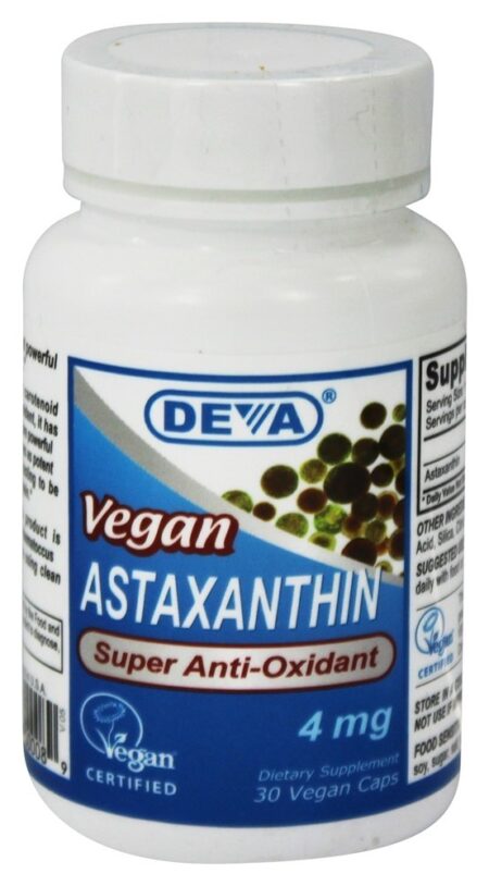 Anti-Oxidante Super Astaxantina Vegano 4 mg. - 30 Softgels Deva Nutrition