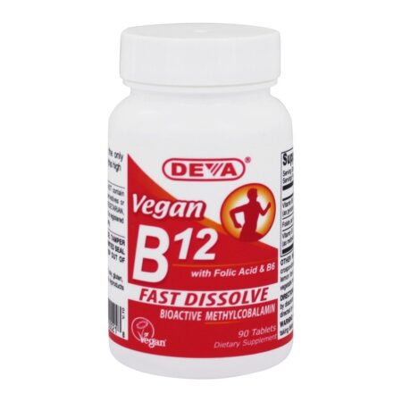 Vegan B12 Com Ácido Fólico & B6 Sublingual - 90 Tablets Deva Nutrition