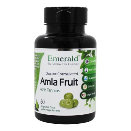 Amla Fruto Natural Fonte Vitamina C - 60 Cápsulas Vegetarianas Anteriormente FruitrientsXEmerald Labs