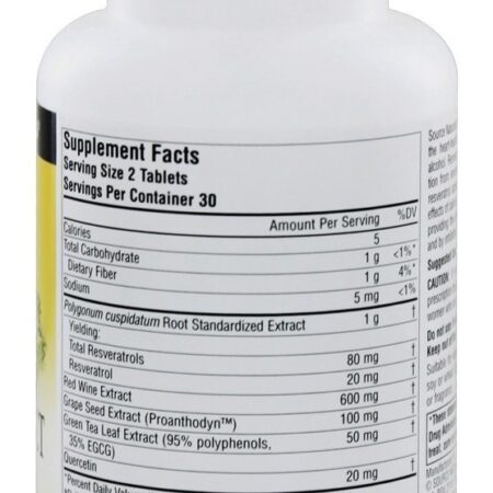 Extrato de Vinho Tinto com Resveratrol - 60 Tablets Source Naturals - Imagem 2