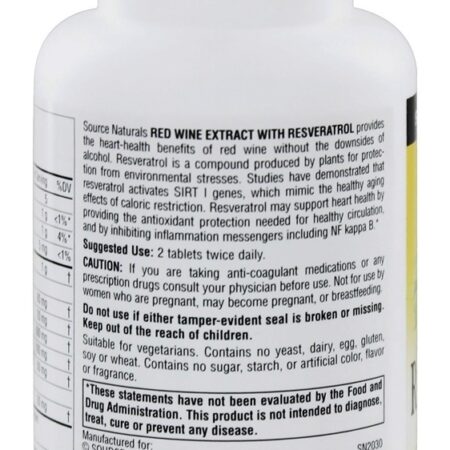 Extrato de Vinho Tinto com Resveratrol - 60 Tablets Source Naturals - Imagem 3
