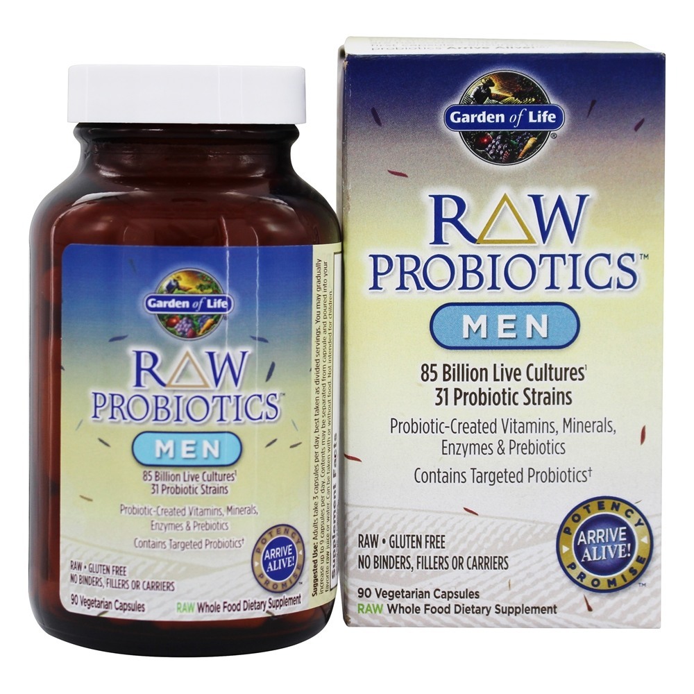 RAW Probiótico para Homens 85 Bilhões de UFC - Cápsulas vegetarianas 90 Garden of Life