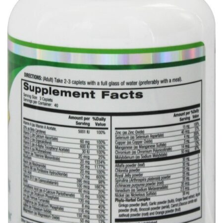 Super Múltiplas Vitamina Com Ervas & Energizers Phyto Nutrientes & Verde Superfood - 120 Cápsulas Dr. Linus Pauling - Imagem 2